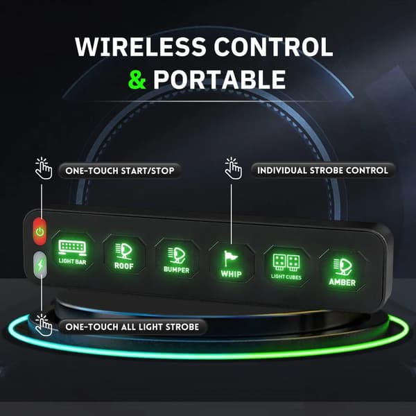Kontrollpanel, 6-vägsdesign, trådlös drift,6Gång