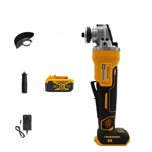 Batteridriven vinkelslip, borstlös motor, 3-hastighetskontroll,1 batterikit