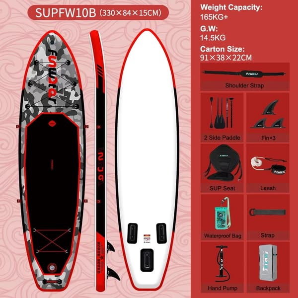 Oppustelig Stand Up Paddle Board, Letvægtsdesign, Komplet Tilbehør,SUPFW10B