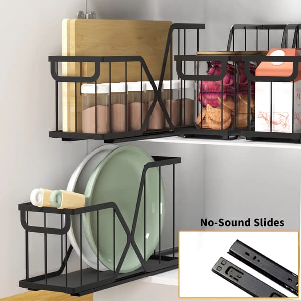 Narrow Pull-Out Organizer, Dobbeltlagsdesign, Nem Installation,et sæt