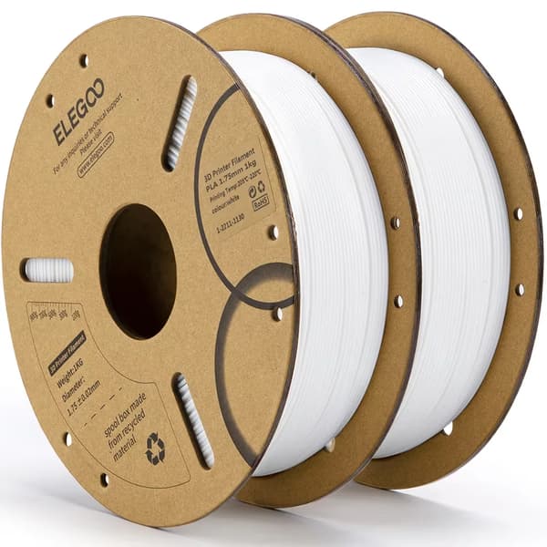 PLA Filament, 1,75 mm Diameter, 2 kg Spole,Vit 2KG