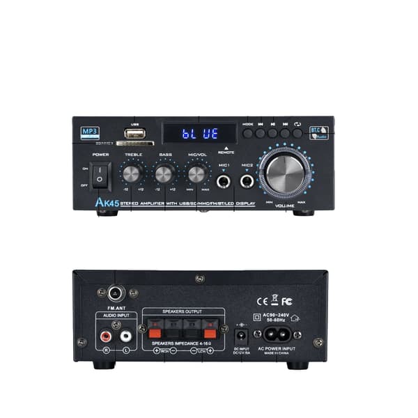 Stereo Förstärkare, Bluetooth 5.0, USB/SD Uppspelning,AK45