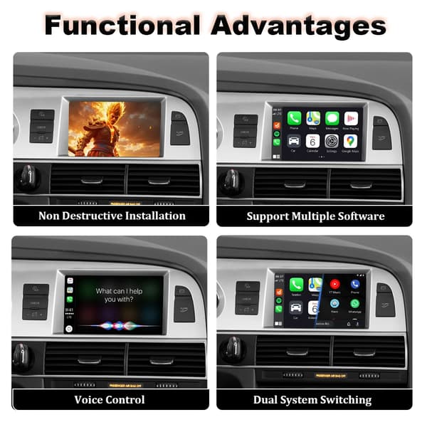 CarPlay och Android Auto Dekoder, Trådlös Anslutning, Enkel Installation,För A6 MMI 3G