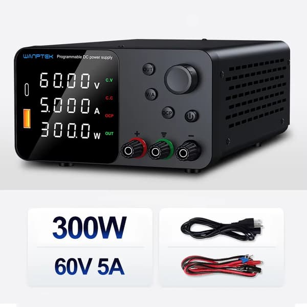 Virtalähde, säädettävä jännite, säädettävä virta,0-60V 0-5A