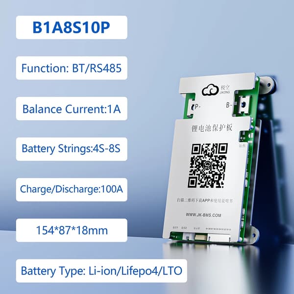 Smart BMS, Aktiv Balans, Bluetooth-anslutning,JK-B1A8S10P