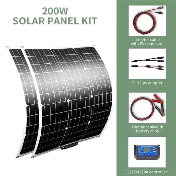 Flexibelt solpanelset, 110W max effekt, lättviktsdesign,100W solkit