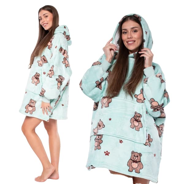Sweatshirtfilt, Oversized Design, Tjock Sherpa Foder,Blå