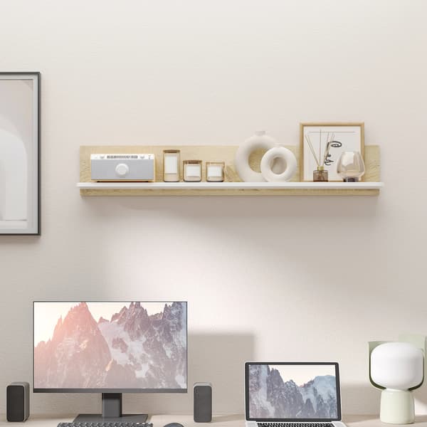 Flytande hylla, väggmonterad, modern design, Brun