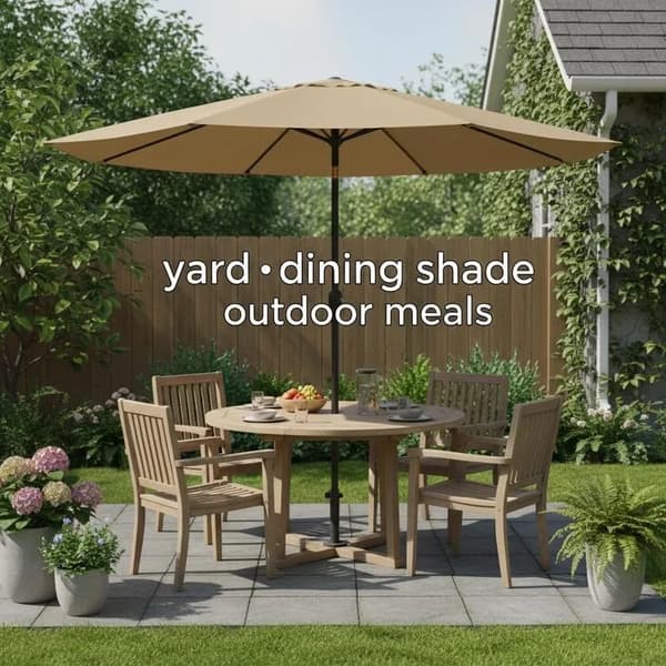 Haveparasol, Metal Konstruktion, Nem Samling,Khaki
