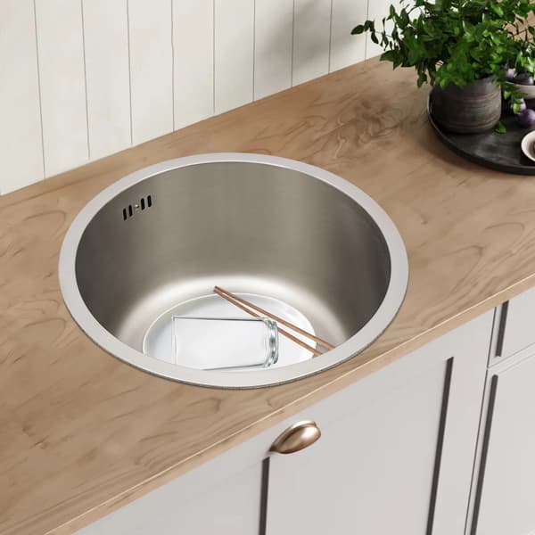 Køkkenvask, 304 rustfrit stål, støjreducerende funktioner,Sølv