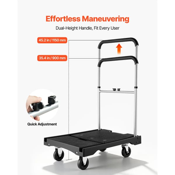 Skuffvagn Dolly, Fällbar Design, Tungt Kapacitet,330lbs