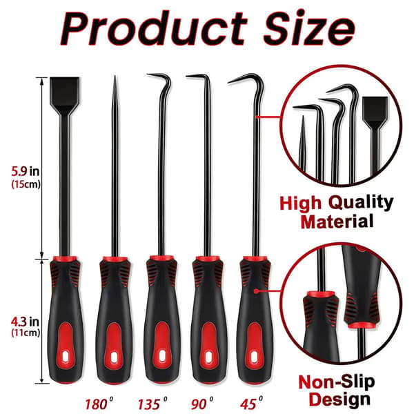 Precision Pick & Hook Set, 11-delars verktygssats, Förlängd räckvidd,11pcs