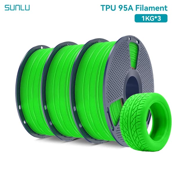 3D Filament, Flexibel TPU, 95A Hårdhet,Grön