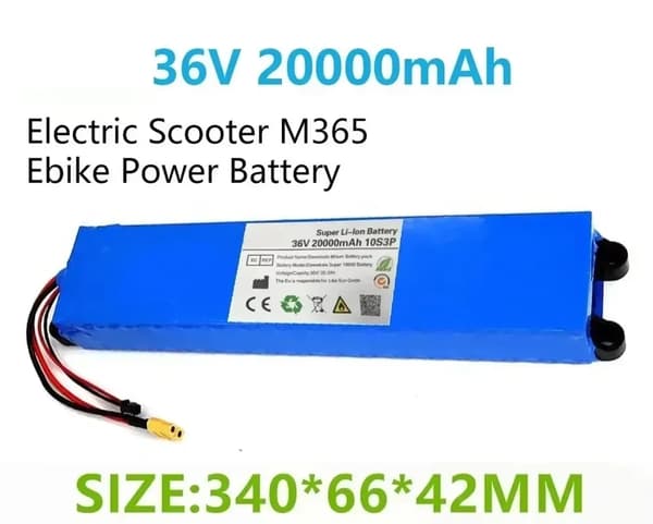Lithiumbatteripakke, 36V, 20Ah kapacitet,XT30 JST