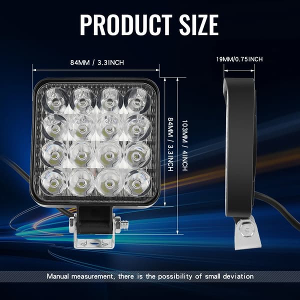 Arbejdslampe, Super Lys LED, Vandtæt Design,4PC