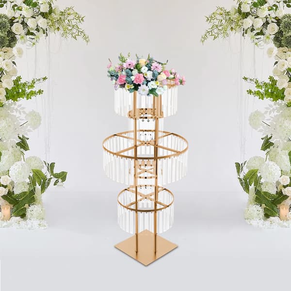 Blomsterstand, 5-lags Elegant Design, Nem Montering,Guld