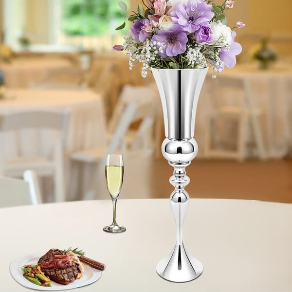 Bröllopsblomsterställ, Elegant Design, Hållbar Järnkonstruktion,Silver