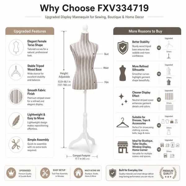 Mannequin, Överkroppsdesign, Slitstarkt Material, Gris