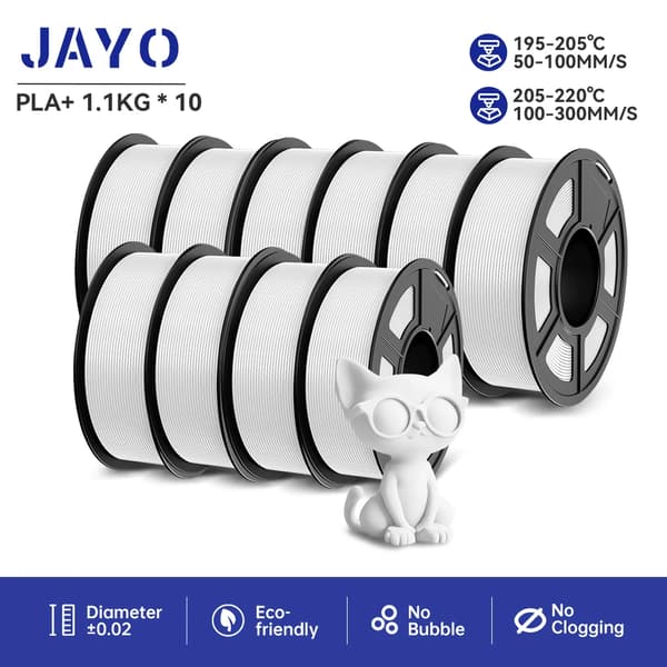 3D-printer filament, 1,75 mm diameter, boblefri ydeevne,PLA PLUS 10 Hvid
