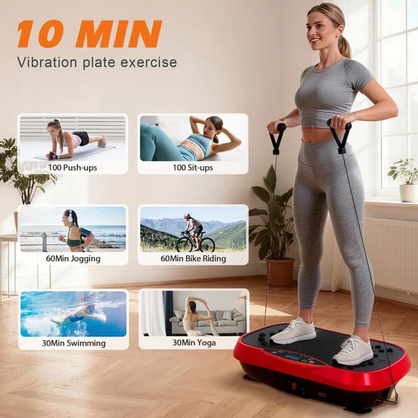 Vibrationsplatform, Bluetooth, Modstandsbånd,RØD Farve