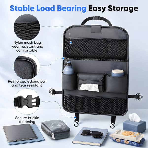 Bilorganisator, Foldbart Bord, Sædebeskytter,2pcs