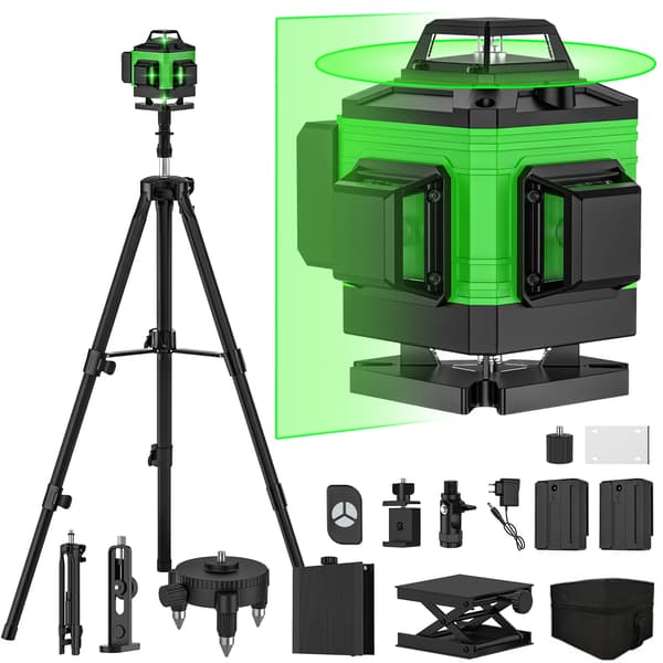 Laser Level, Self-Leveling Function, Tripod Compatible, 16 Line with Tripod (Cloth Bag)