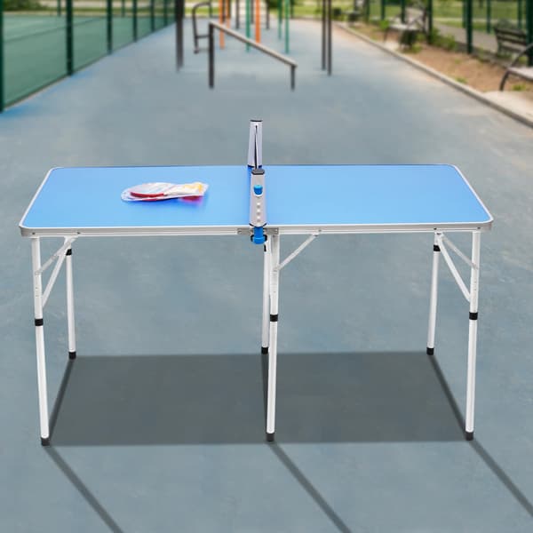 Ping Pong Bord, Foldbart, Fuld Sæt Inkluderet,Blå