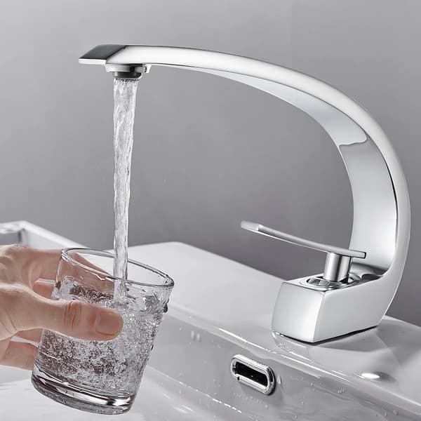 Basinblandare, Solid mässingskonstruktion, Hög pipdesign,G3/8, Mässing, Krom
