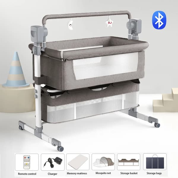 Babyseng, Bærbar Design, Bluetooth Musikfunktion,BJJ-601-LIGHTGREY