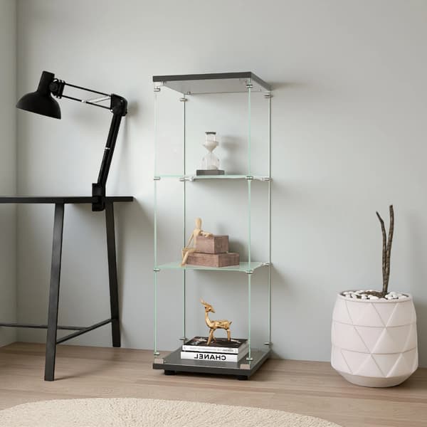 Dekorativ Hylde, Glasmateriale, Moderne Design,Sort
