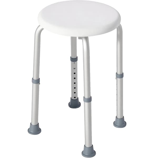 Duschpall, Justerbar Höjd, Halkfri Design,VIT