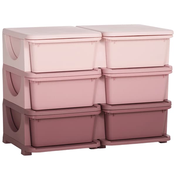 Opbevaringsstativ, Stabelbart Design, Børnesikre Kanter,Pink
