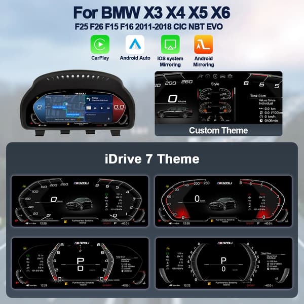 Digital Dashboard Cluster, Realtidsnavigation, Adaptive Kontroller,F25 Carplay version