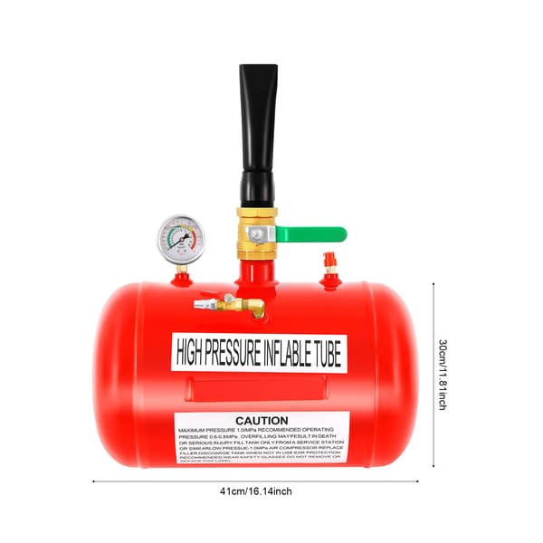 Luftdäckskantblåsare, 20L kapacitet, bärbar design,Röd