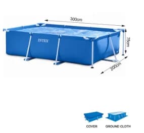 Ovanmarkspool, Hållbar PVC, Lätt Installation,300*200*75cm Pool