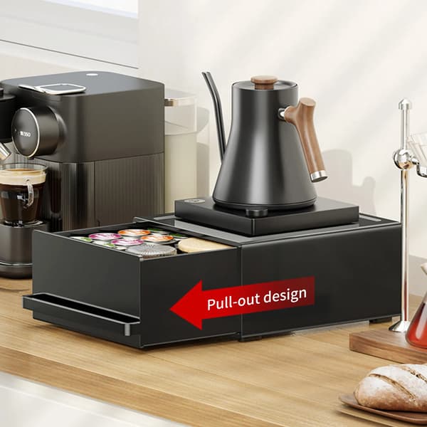 Kaffemaskinebord, Moderne Design, Pladsbesparende Opbevaring,Sort