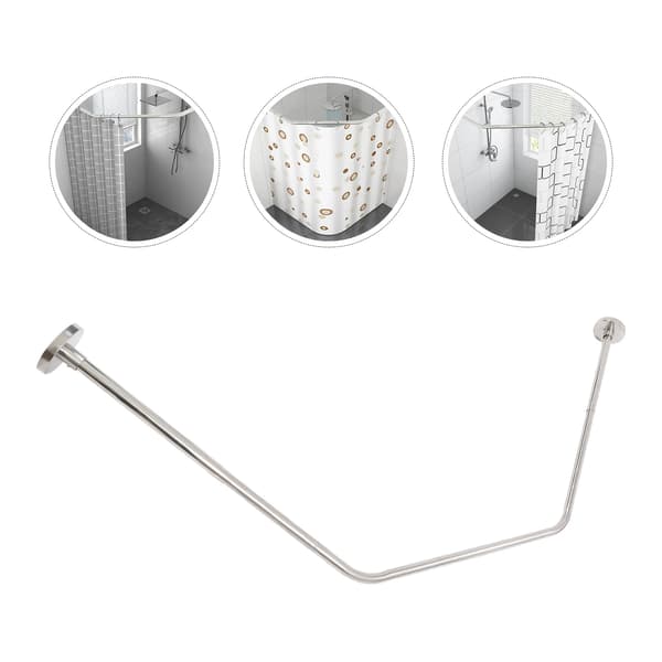 Duschdraperi Stång, Justerbar Längd, Modern Design,Silver