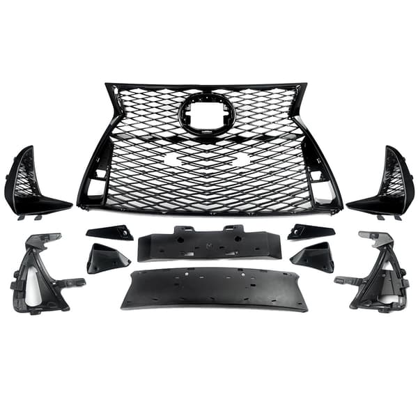 Front Bumper Gitter, Honningkage Design, Direkte Erstatning Fit,Glansfuld Sort