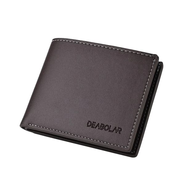 Plånbok, Kompakt Design, Hållbart PU-Läder,Brun