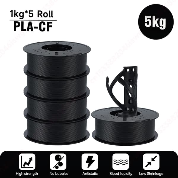 3D-printer filament, kulfiber materiale, høj kompatibilitet,5KG PLA-CF