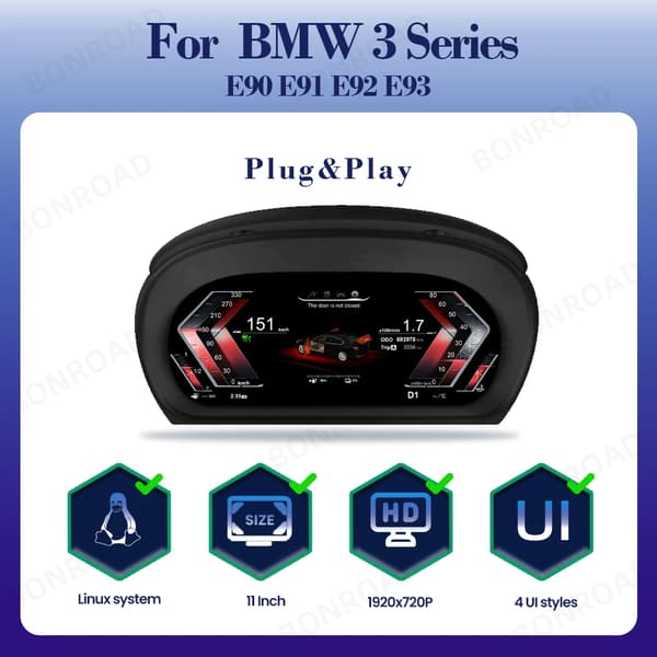 Digitalt Instrument Cluster, 11 Tommer Skærm, Plug and Play Kompatibilitet,E90 E91 E92 E93