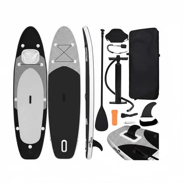 Stand-Up Paddleboard, Hållbar PVC, Stabil Design,svart