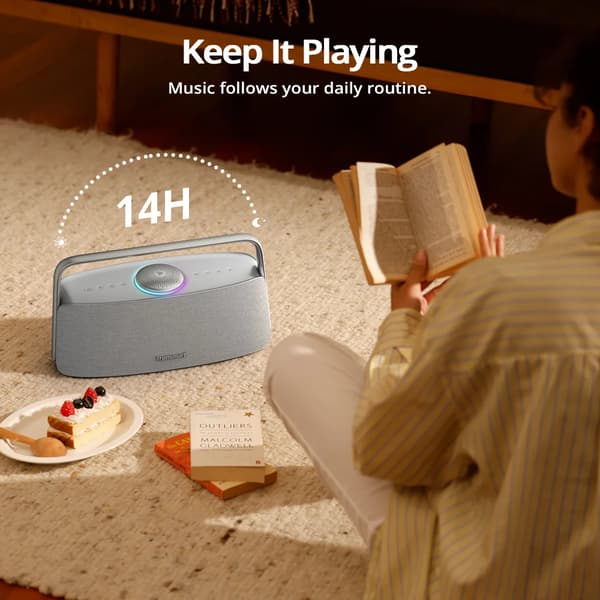 Bluetooth Højttaler, Hi-Res Lyd, Bærbart Design,GRÅ