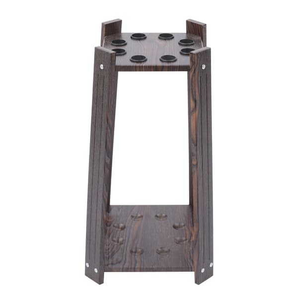 Billardkø Rack, 8-Huls Stativ, Holdbar Gulvmontering,Brun