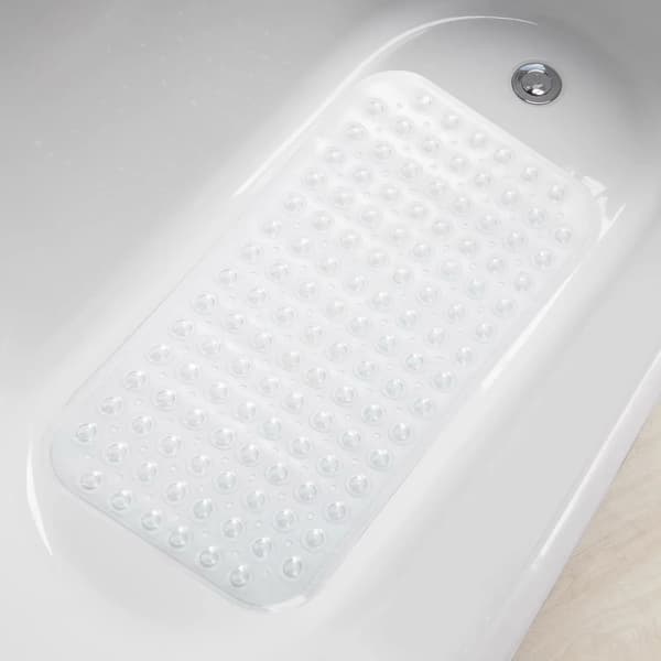 Badmatta, Halkfri Design, Hållbart PVC-material,38x70cm-b, Klar