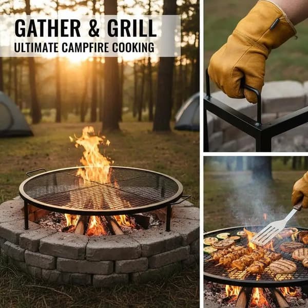 Grillrist, Bærbar Design, Holdbart Stål,Lys Grå