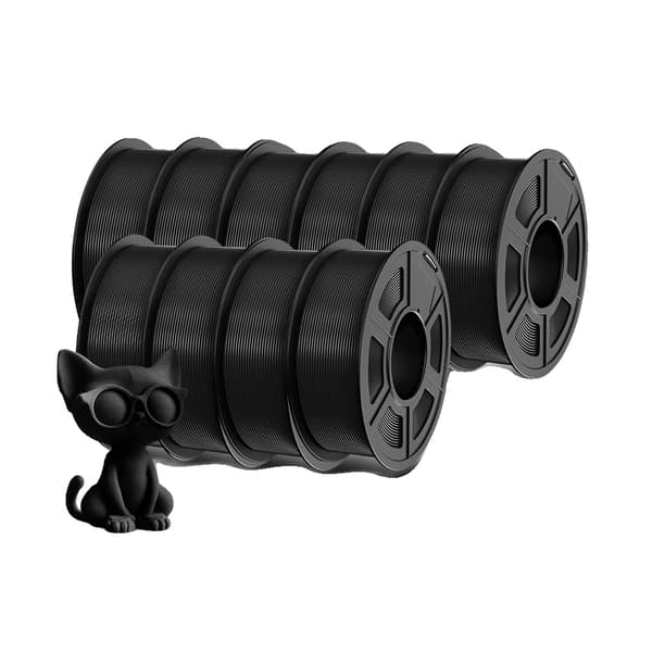 3D-printer filament, 1,75 mm diameter, boblefri ydeevne,PLA PLUS 10 Sort