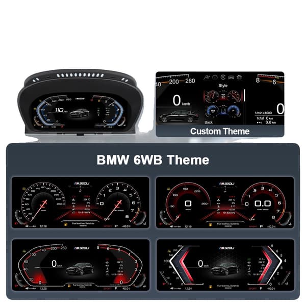 Digital Speedometer Cluster, Kompatibel med BMW X5 E70 2006-2013 CCC CIC, Mobil forbindelse, Adaptiv lysstyrke, E70 standardversion