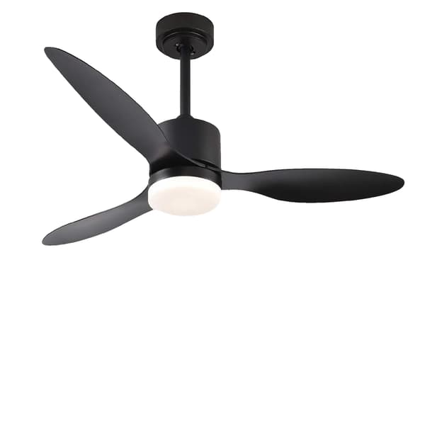 Loftventilator, Smart Kontrol, Justerbart Lys,Sort-52 inches