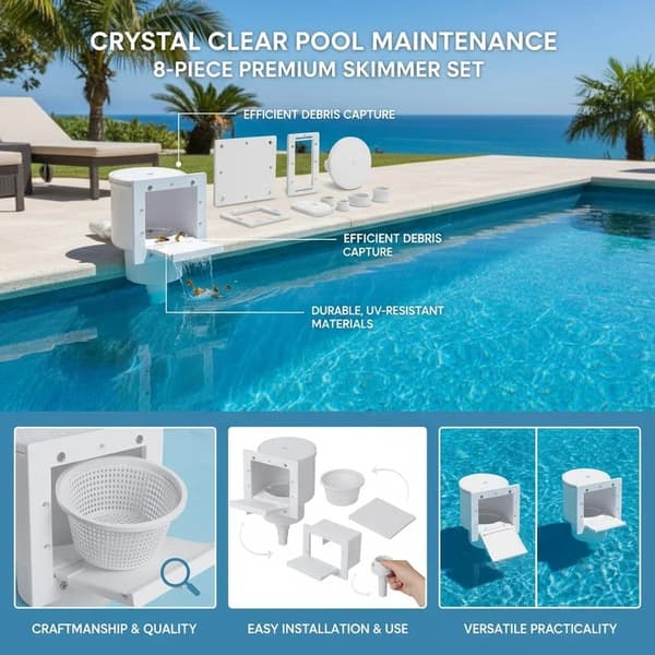 Poolskimmer Set, Lättstädad Design, Hållbar Konstruktion,armégrön